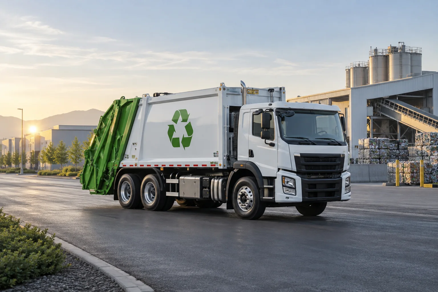 Illustrative scene of a refuse collection truck